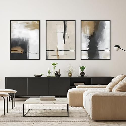 QPLGTU Geometrisches Poster-Set, Abstrakte Bilder Von Blumen Und Pflanzen, Gedrucktes Poster Für Wohnzimmer Hintergrund Wanddekoration, Rahmenlos (Stil 9,40x60cm*3)