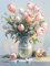 YUCCAORCHID Malen Nach Zahlen Erwachsene Landschafts Faltenfreie Leinwand mit Pinseln Acrylpigment DIY Ölgemälde Leinwand Set 40 × 50 cm（Rahmenlos-Tulpe