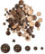 Wisebom Knöpfe Kokosnuss, 100 Stück Natur Holz Knöpfe Braune Kokosnuss Schale Knöpfe, Holzknöpfe Kinder mit 2 Löcher Kokosknöpfe Runde für DIY Nähen Bastel Geschenk Deko