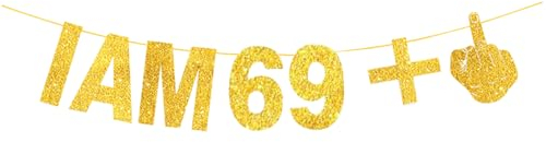 ENLACE 70 Geburtstag Deko Girlande Glitzerbanner,Geko 70 Geburtstag Mann Frau,Lustige Banner Geburtstagsdeko 70 Jahre,70. Geburtstag Banner Girlande,Happy Birthday Girlande Party Deko 70 Geburtstag