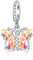Alstiva Bunt Murano-Glas Schmetterling Anhänger - 925 Sterling Silber, Zirkonia Stein - Charm für Armband, Bead für Ketten - Damen Schmuck Geschenk