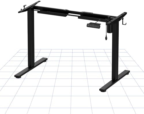 FLEXISPOT Height Adjustable Electric Standing Desk Frame Ergonomic Sit-stand Workstation with Memory Smart Panel EN1(2 Stage | Black)