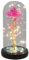 Shudehill Giftware Radiant Rose Flower LED Dome Decoraive Mood Light with Fairy Lights - Red, Pink, Purple, Irridescent with Black Base (Pink)