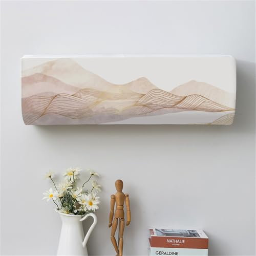 Hiseng Klimaanlage Staubdicht Abdeckung, Indoor Wandklimaanlage Staubschutzhülle Elastisches All-Inclusive Abdeckung Staubdicht Klimaanlagenabdeckung Waschbar (92 * 24 * 30(3P),Wellenberg)