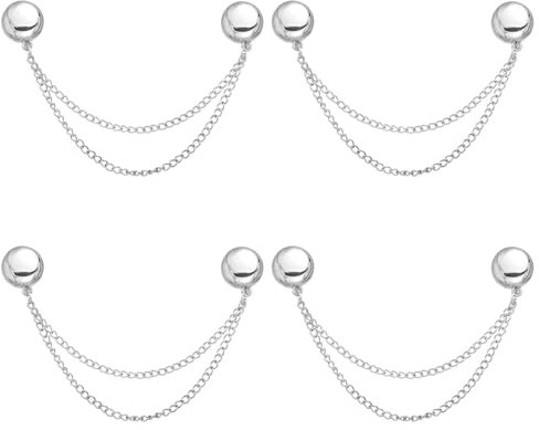 4pcs Pince Magnétique Vêtements, Broches Magnétiques Multifonctions Pinces à Vêtements Aimantées sans Épingle Accessoires de Vêtements pour Manches Jupes Robes (Argent)