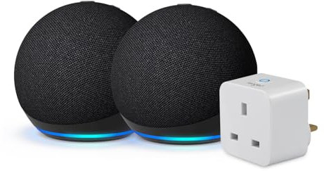 Echo Dot (5th generation) | Charcoal, 2-pack + Sengled Smart Plug, Works with Alexa - Smart Home Starter Kit