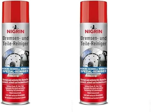 NIGRIN Nettoyant pour freins et pièces de moteur - Spray de 500 ml - Pour dégraissage des pièces de freins, de moteur et de machines - Blanc (Lot de 2)