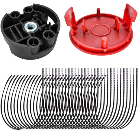 uzoyfoda F016800431 Trimmer Line for Bosch AFS 23 to 37 Brush Cutters, Grass Trimmer Spool Line with F016F04841 Spool Cover, F016F04839 Base, 37cm × 3.5mm (30 Lines 1 Cover 1 Base)