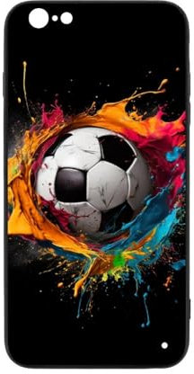 CRIVOTA For iPhone 6/6S Case - All-new Football Design, Glass Back + TPU Inner Shell, Military-grade Tested, Extreme Slimness, Bare-Hand Feel, Precise Cutouts, Cell Phone Cases for Boys Girls
