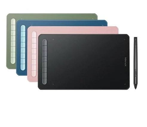 Deco L Tableta Gráfica Dibujo Digital, Tableta Digitalizadora con Lápiz X3-Smart-Chip, Compatible con Windows, Mac, Android, Chrome OS y Linux, Óptima para Oficina en Casa y e-Learning (Verde)