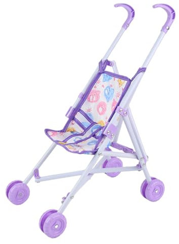 Puppenbuggy Zusammenklappbar, Faltbarer Puppenwagen mit T-Gurt für Puppen Plüschspielzeug, Puppen-Kinderwagen Spielzeug für Mädchen Junge, Puppenzubehör