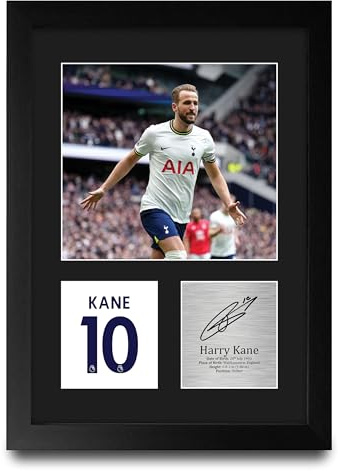 HWC Trading Harry Kane Geschenke Gedrucktes Signiertes Autogramm Foto für Fußball Anhänger and Fans - A4 Porträt Gerahmt