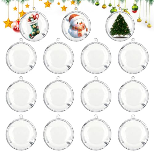 Transparente Weihnachtskugeln 15 Stück,Christbaumkugeln Kunststoff,Acrylkugeln DIY Kugeln Transparent Plastik Weihnachtsbaumkugeln Für Weihnachten Feiertag Party (5CM)