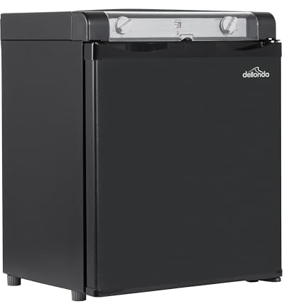 Dellonda 3 Way Fridge, Gas/12V/230V, 60L, for Camping, Motorhome, Trucks - Black - DL159