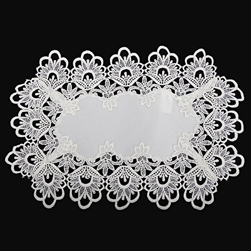 Emma Barclay Lucinda Embroidered Tray Cloth in Cream - 12x18 (30x46cm)