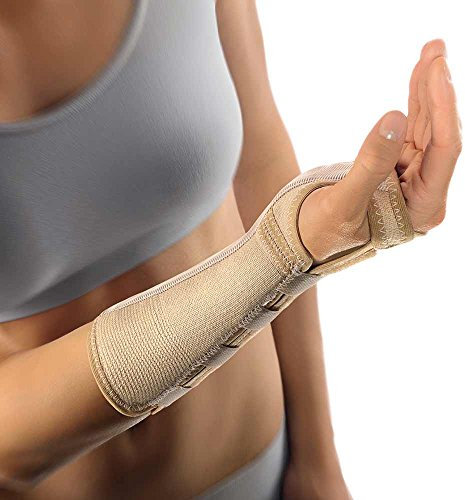 Bort Arm- und Handgelenkstütze Alu Schiene Handgelenk Unterarm Bandage, hautfarben, L, Links