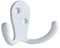 Decohooks Two Prong Robe Hook - Wide Design - White - Door and Wall Mountable - Single - Fixings Included