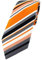 Enrico Sarto hochwertige Designer Seidenkrawatte in orange anthrazit weiß schwarz gestreift