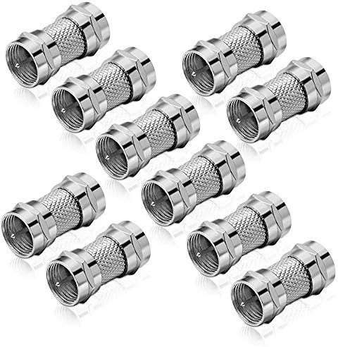 conecto Adapter F-Stecker auf F-Stecker, Doppelstecker oder auch Gender Changer genannt für F-Antennenanschlüsse (10 Stück)
