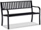 Relaxdays Gartenbank, bequemer 2-Sitzer, robuste Metallbank, für Terrasse, Balkon, HBT 82 x 127,5 x 59,5 cm, schwarz