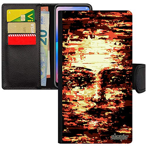 utaupia Coque à Rabat P Smart 2018 Portefeuille Porte Cartes Portrait Smartphone Art Pas Cher Rouge Pochette Visage Portable Peinture Huawei