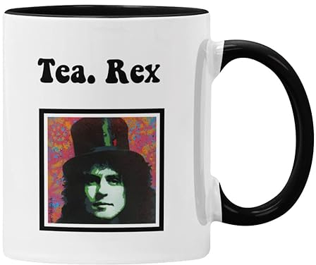 Tea Rex Marc Bolan T. Rex Mug Funny Gift for Him or Her (Black)