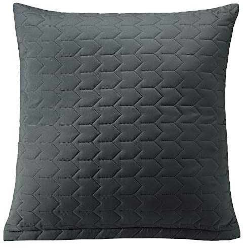 Aqua-Textil Dreamlike Zierkissen 60 x 60 cm anthrazit grau Mikrofaser Dekokissen leichte Wattierung Steppkissen