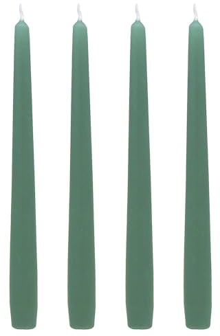 ZauberDeko Stabkerze Spitzkerze Kerze Salbei Grün Kerze Stabkerze Hochzeit Advent Tischdeko 4 Stück