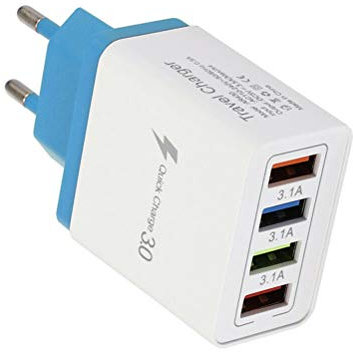 Kylewo 4 cargadores USB 3.1A USB, múltiples conectores de carga de alta velocidad, enchufes USB para viajes, cargador universal para iPhone/iPad/Galaxy/auriculares Bluetooth, etc.