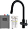 SIA 4-in-1 Black Boiling Tap with Instant Filtered Hot Water and Pull Out Spray Including Tank & Filter - BWT4BL