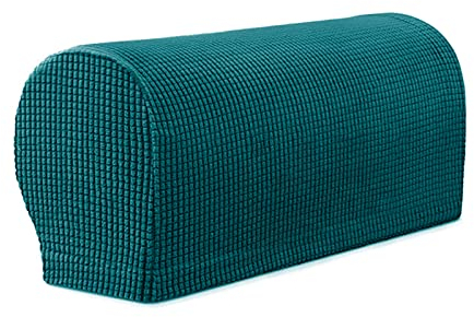 YSLJW Armlehnenbezüge, Jacquard Elastische Waschbar Couch Armlehnenschoner Armlehnenbezug Für Sessel Sofa (Türkis,2 Pcs)