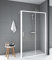 Duschkabine Marwell Factory 80 x 120 x 200 cm Dusche mit Fronteinstieg Glasdusche matt weiß Duschabtrennung mit Schiebetür