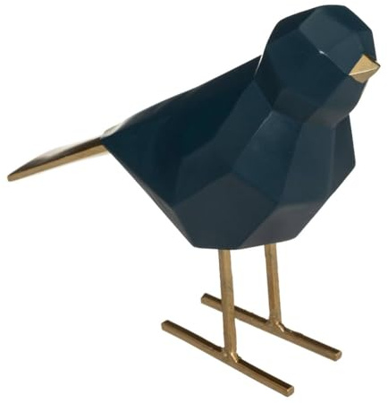 Atmosphera - Origami-Statue Vogel - Kunstharz - H16 cm - Blau