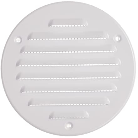 Vent Systems 10 cm – Weiß – Metall-Lüftungsabdeckung – runde Lüftungsschlitze – Gitterabdeckung – integrierter Insektenschutz – HVAC Lüftungsschlitze für Badezimmer, Home Office, Küche