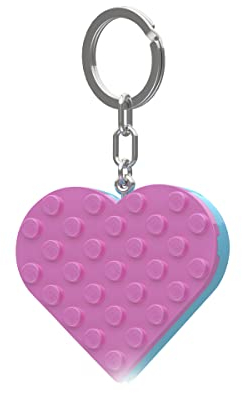 IQ Lego Iconic Keyring with LED Torch Toy Gifts for Children - 76mm Large Figure - 2 CR2025 Batteries Included, Heart, One Size