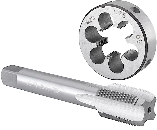 Burkit M20 x 1,75 Gewindebohrer und Schneideisen Set, M20 x 1,75 Maschinengewindebohrer und runde Schneideisen Rechtshänder