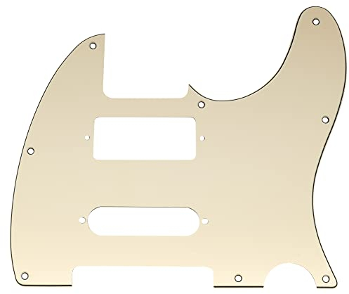 Musiclily Pro 8 Löcher Gitarren Schlagbrett Pickguard für Brent Mason Tele Style E-Gitarre, 3-lagig Crème