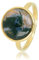 My Bendel Ring Gold mit Moosachat-Edelstein- Stylischer Ringe für Damen mit echtem Edelstein - Bleibt schön und Verfärbt nicht - Stapeln Ringe - mit Luxuriösen Geschenkverpackung