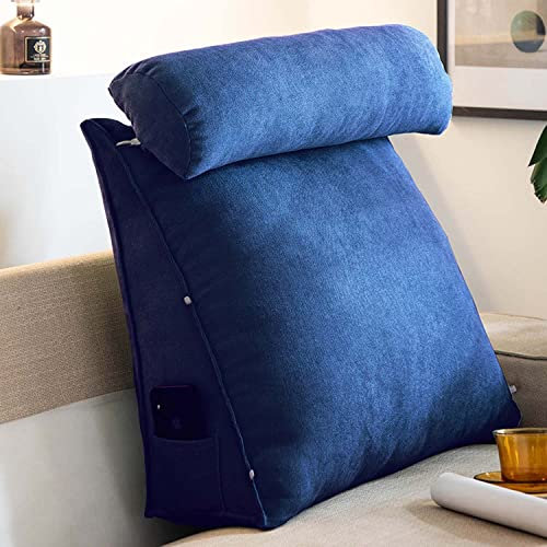 OBTUSS Keilkissen Dreieckiges Lesekissen Kissen mit Verstellbarer Nacken, Rückenstütze Rückenlehnenkissen für Sofa Bett, Kopfteil Lendenwirbelstütze Kissen