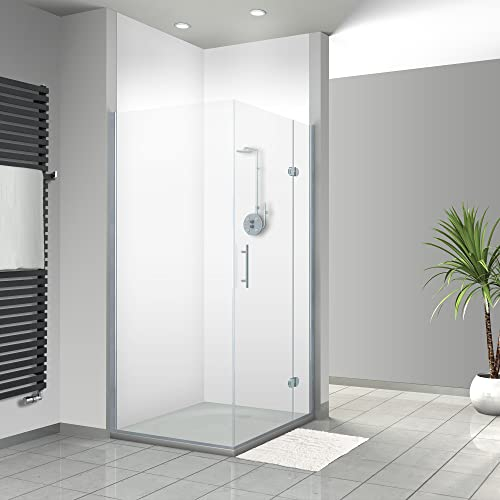 WANDFREUDE individuelle Duschrückwand Aluverbundplatte auf Maß (2 Stück - Weiss - Seidenmatt) – Dusche Wandverkleidung Duschwandverkleidung Duschrückwände