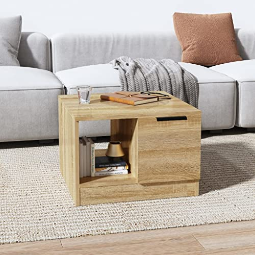 FIRBNUS Blumentisch Braun 50x50x36 cm Bürotisch Beistelltisch Holz Wohnzimmertisch Modern Stabilität Kleiner Tisch Wohnzimmer Coffee Table Coutischtisch Teetisch Holzwerkstoff mit Tür