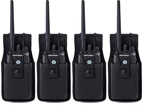 LUITON Universal Radio Case Two Way Radio Holder Universal Pouch for Walkie Talkies Nylon Holster Accessories for MOTOROLA MT500, MT1000, MTS2000 and Similar Models(4pack)