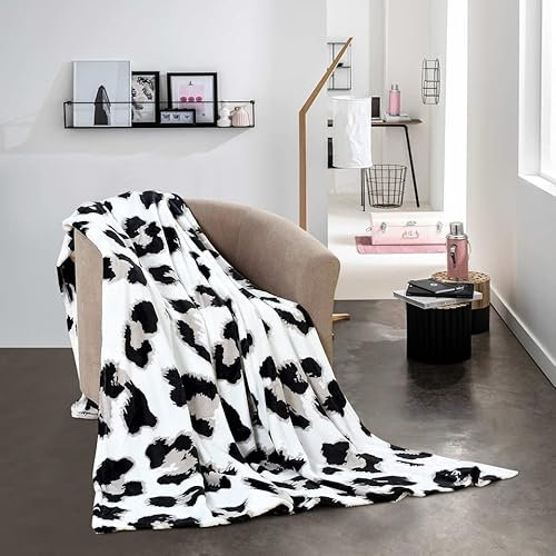 FEBE Kuscheldecke Panther Tagesdecke mikrofaser sofadecke kuschelig flauschig Decke für Couch Blanket 130x180 cm