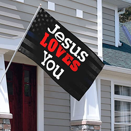 Garten Flaggen Jesus Liebt Dich Garten Fahnen Wetterfeste Feiertage Flags Verblassen Beständig Dekorative Fahnen Für Draußen Drinnen Garten 90x150 cm