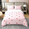 Erdbeere 100% Reine Baumwolle Bettbezug Kawaii Girly Stawberry Bettwäsche Set Nette Fruchtblume Druck Rosa Tröster Bezug 135x200 mit 1 Kissenbezug