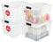 Iris Ohyama, Aufbewahrungsbox aus Kunststoff, 4er-Set, 30L - HB-30 - Transparent, L43 x T35 x H25.5 cm