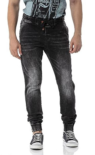 Cipo & Baxx Herren Joggerhose | Sportlich & Streetwear mit Cargotaschen & Stretch | Sporthose Gummi Freizeithose
