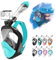 HINATAA Maschera Subacquea,Doppia Palla Galleggiante Maschera Snorkeling,180° Anti-Nebbia Leak Proof Maschera Facciale Integrale Snorkeling,Fotocamere Compatibili Bambini,Adulti (Nero Verde, S/M)