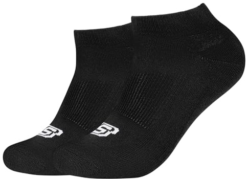 Skechers 2PPK Basic Cushioned Sneaker Socks SK43024-9999, Unisex socks, black, 47-49 EU