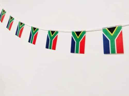 Bandera de Sudáfrica 40 unidades bandera de Sudáfrica, guirnalda Sudáfrica 11.4M, banderines Sudáfrica, bandera Nacional Banderas Europeas 14 x 21 cm para Decoraciones de Bares